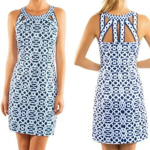 Gretchen Scott Designs Isosceles Rio Gio Mini Dress Blue White 29699